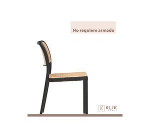 Pack de 4 Sillas de Terraza Enrejadas - Negras