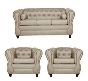 Juego de Living 3-1-1 Chesterfield Beige