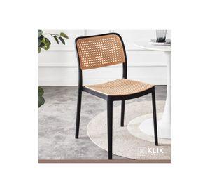 Pack de 4 Sillas de Terraza Enrejadas - Negras