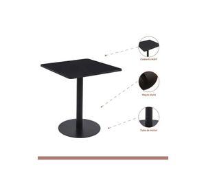 Mesa restaurant 70x70 Tubo Metal cubierta MDF + 4 Sillas Tolix - Negra