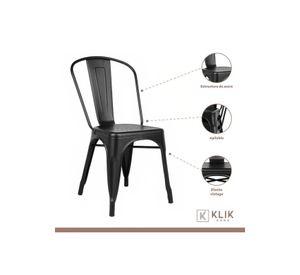 Mesa restaurant 70x70 Tubo Metal cubierta MDF + 4 Sillas Tolix - Negra
