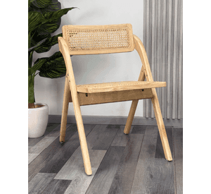 PACK 4 SILLAS PLEGABLE DE RATTAN Y MADERA BELLY