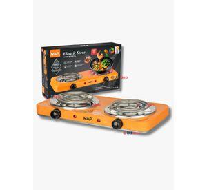 Cocina Eléctrica 2 Platos 2000W Cocinilla Portátil Naranja