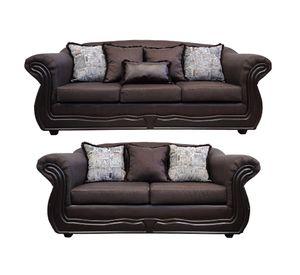 Living Con Resorte Estructural 7 Cuerpos 4+3 Grand Búfalo Chocolate Rayado Versión PREMIUM