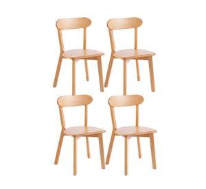 PACK 4 SILLAS FRESNO DE MADERA RESISTENTES PARA LIVING O EXTERIOR