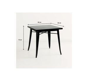 Mesa Tolix de Acero 80x80cm para Bar o Terraza o Restaurant - Negra