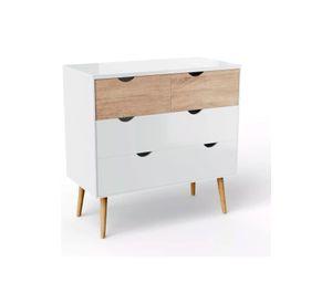 Cómoda 6 cajones blanca madera MDF