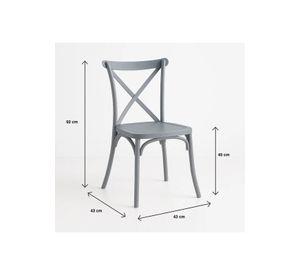 Silla Crossback Danubio de Terraza Exterior o Comedor - Gris