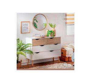Cómoda 6 cajones blanca madera MDF