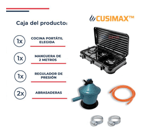 Cusimax Cocina A Gas Portátil - 3 Platos
