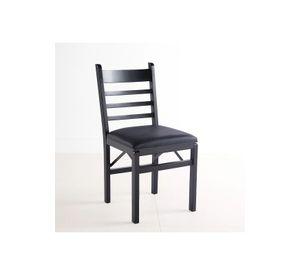 Silla Industrial Plegable con Marco Negro y Tapizado Sintético