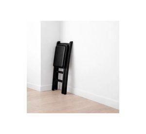Silla Industrial Plegable con Marco Negro y Tapizado Sintético