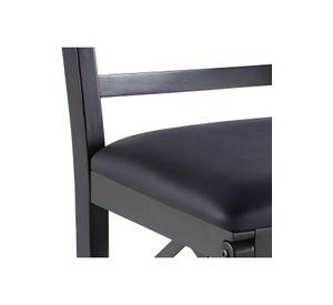 Silla Industrial Plegable con Marco Negro y Tapizado Sintético