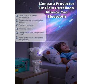 Lámpara Proyector Astronauta Galaxia Luz Led Con Bluetooth