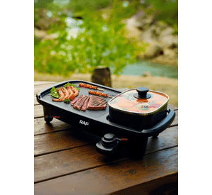 Plancha Parrillera Asador Eléctrico 2 en 1 Churrasquera Color negro