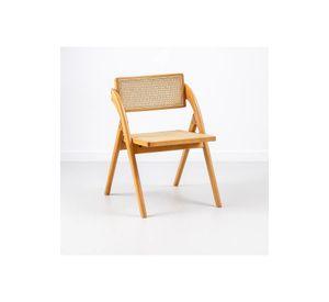 Silla Ambar Plegable de Madera Rattan Natural