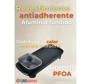 Plancha Parrillera Asador Eléctrico 2 en 1 Churrasquera Color negro