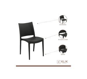Pack de 4 Sillas de Terraza Exterior Tipo Restaurante - Negras