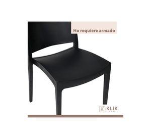 Pack de 4 Sillas de Terraza Exterior Tipo Restaurante - Negras