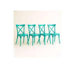 Pack 4 Sillas de Terraza o Comedor Crossback Danubio - Menta