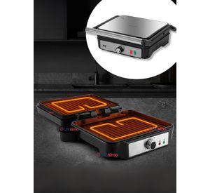 Plancha Parrillera Eléctrica 2000W de Potencia Asadora Doble Cara Antiadherente
