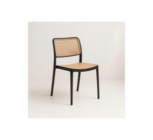 Silla de Restaurant o Terraza Comedor Hoffman Enrejada - Negra