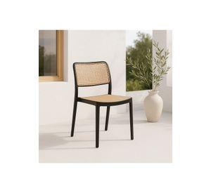 Silla de Restaurant o Terraza Comedor Hoffman Enrejada - Negra