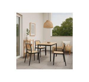 Silla de Restaurant o Terraza Comedor Hoffman Enrejada - Negra