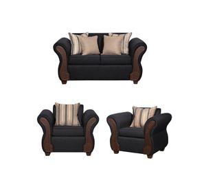 Juego de Living 2-1-1 Marsella Negro