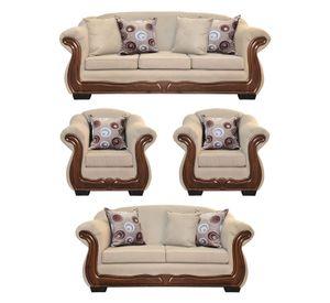 Living Con Resorte Estructural 9 Cuerpos Búfalo 4+3+1+1 Chenille X