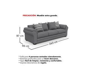 Living 8 Cuerpos 4+3+1 XL Con Resorte Estructural Grandón Chenille