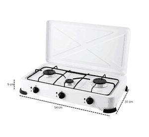 Cocinilla Encimera a Gas 3 Platos Portatil Cusimax Regular
