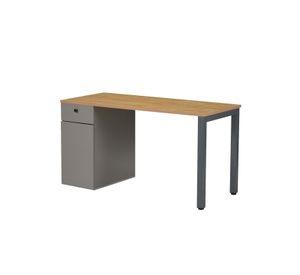 Escritorio Ergo-016 Relan con Cajón y Puerta 140 cm largo Color Café Claro y Gris