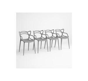 Pack de 4 sillas de terraza o comedor Master - Gris