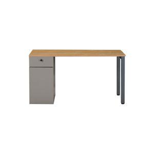 Escritorio Ergo-016 Relan con Cajón y Puerta 140 cm largo Color Café Claro y Gris