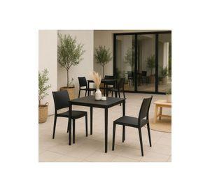 Silla de Terraza Exterior tipo Restaurante - Negra