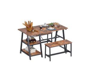 Comedor industrial con repisas y banquetas