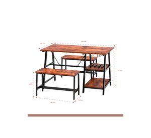 Comedor industrial con repisas y banquetas