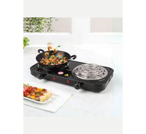 Cocina Eléctrica 2 Platos 2000w de Potencia Cocinilla Portátil Color Negro