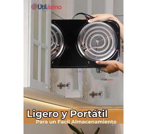 Cocina Eléctrica 2 Platos 2000w de Potencia Cocinilla Portátil Color Negro