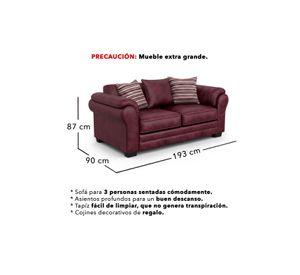Living 7 Cuerpos 4+3 XL Con Resorte Estructural Grandón Envejecido