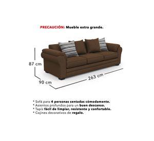 Living 9 Cuerpos 4+3+1+1 XL Con Resorte Estructural Grandón Chenille