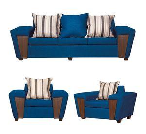 JUEGO DE LIVING 3-1-1 CRETA AZUL LINO