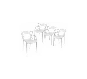 Pack de 4 sillas de terraza o comedor Master - Blancas