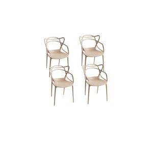 Pack de 4 sillas de terraza o comedor Master - Beige