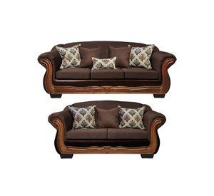 Living Con Resorte Estructural 7 Cuerpos Búfalo 4+3 Chenille+PU X