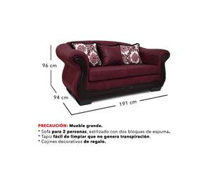 Living Con Resorte Estructural 7 Cuerpos 4+3 Grand Búfalo Envejecido Burdeo Versión PREMIUM