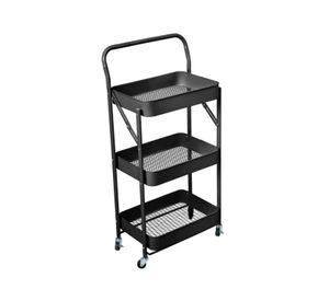 CARRO ORGANIZADOR MUEBLE MULTIUSO PLEGABLE - NEGRO