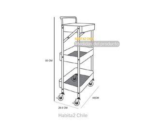 CARRO ORGANIZADOR MUEBLE MULTIUSO PLEGABLE - NEGRO