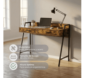 Escritorio Industrial USB Top Living Desk-23 con Cajones